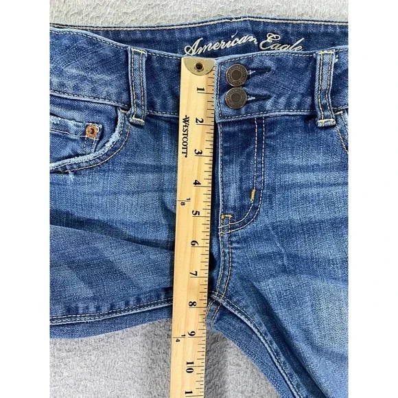 American Eagle Outfitters Artist Boot Stretch Jeans Women's Size 8 Blue Regular - Picture 3 of 10